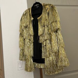 Fringe sparkly jacket - nasty gal size 6